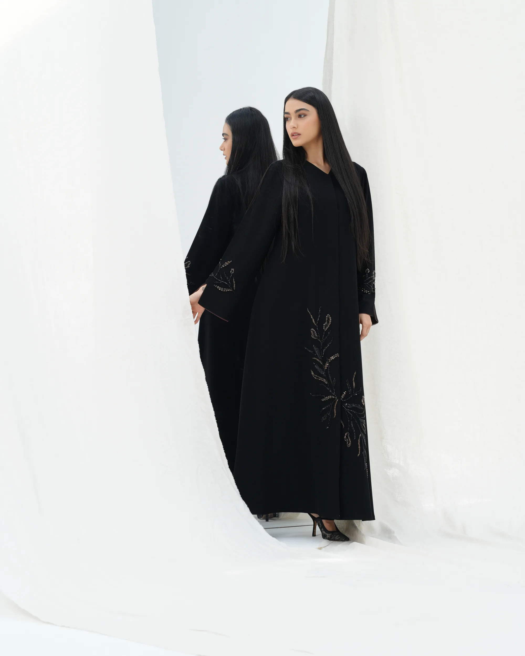 Brown Crystal Abaya