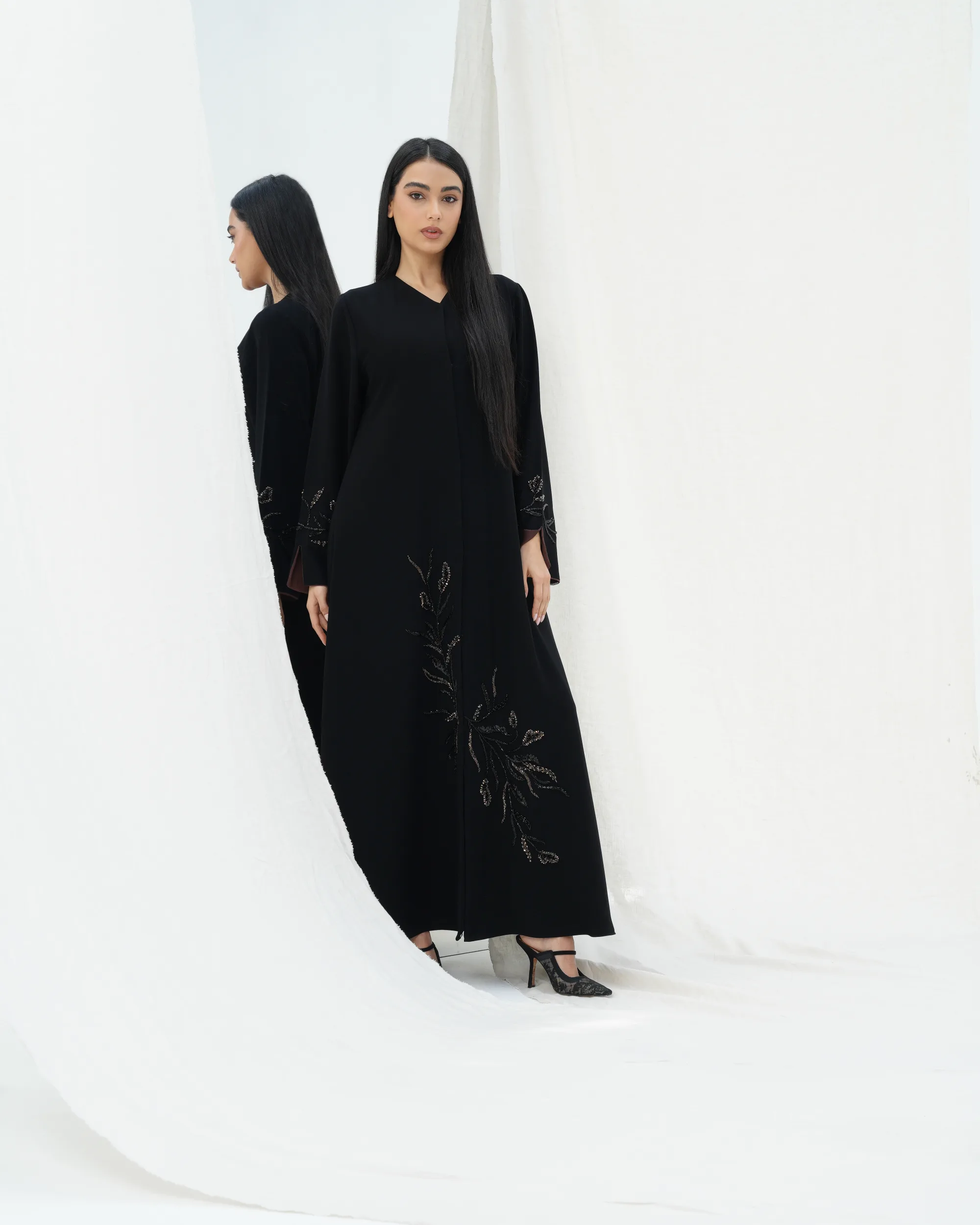 Brown Crystal Abaya