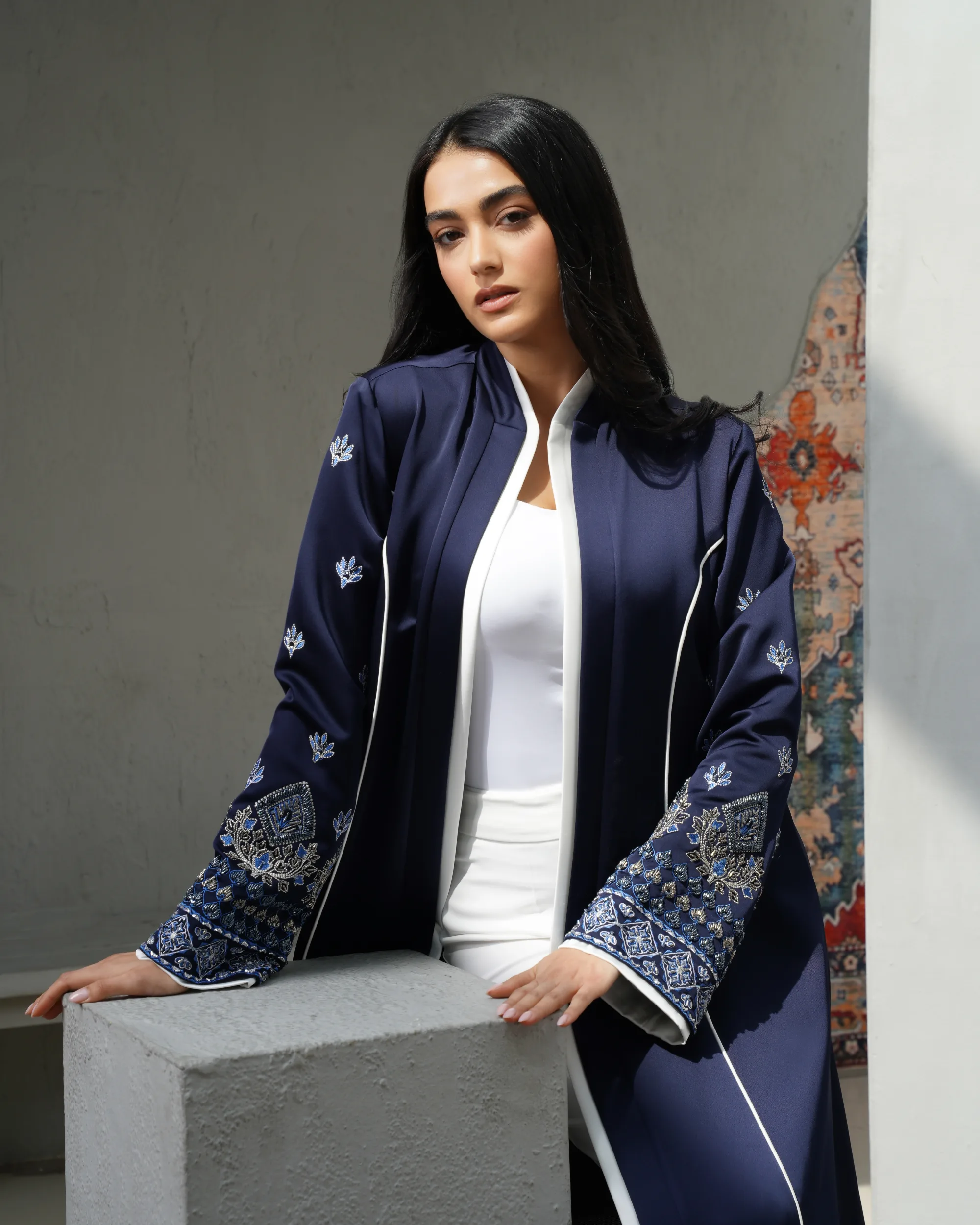 Noor Navy Blue Abaya